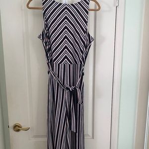 Du Jour Sleeveless Regular Stripe Printed Wide-Leg Crop Jumpsuit